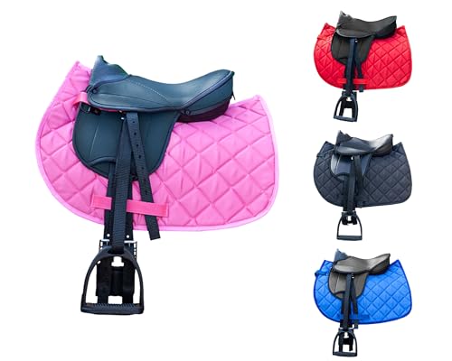 Brama West Kinder Shetty Sattel Set „My Little Pony“ | Sattel für Shetty Pony Holzpferd Plüschpferd | mit Satteldecke, Sattelgurt, Steigbügel & Steigbügelriemen | Zweifarbig Rosa Decke/Sattel Schwarz Brama West Kinder Shetty Sattel Set „My Little Pony“ | Sattel für Shetty Pony Holzpferd Plüschpferd | mit Satteldecke, Sattelgurt, Steigbügel & Steigbügelriemen | Zweifarbig Rosa Decke/Sattel Schwarz von Brama West