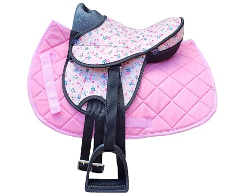 Brama West Kinder Shetty Sattel Set „My Little Pony“ | Sattel für Shetty Pony Holzpferd | mit Satteldecke, Sattelgurt, Steigbügel & Steigbügelriemen | Decke Pink/Sattel Flower Brama West Kinder Shetty Sattel Set „My Little Pony“ | Sattel für Shetty Pony Holzpferd | mit Satteldecke, Sattelgurt, Steigbügel & Steigbügelriemen | Decke Pink/Sattel Flower von Brama West