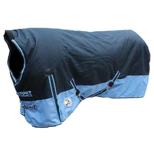 Brama-West Outdoordecke für Pferde Blizzard 1200D/200g Pferdedecke mit High Neck - Blau - Gr. 115 von Brama West