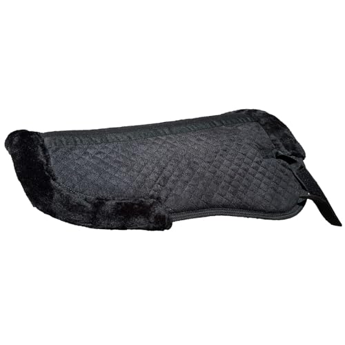 Brama West Sattelpad Pferd mit Kunstfell | Sattelunterlage anatomisch geformt, stoßdämpfend & rutschfest | Rückenlänge ca. 59 cm von Brama West