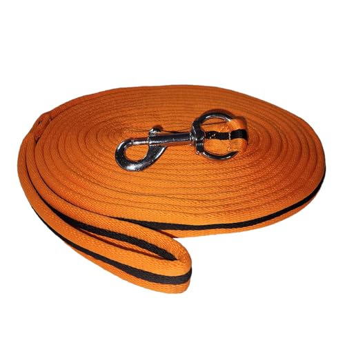 Brama-West Softlonge Pferd - Longierleine mit Handschlaufe und Karabiner - ca. 8m (Orange) von Brama West