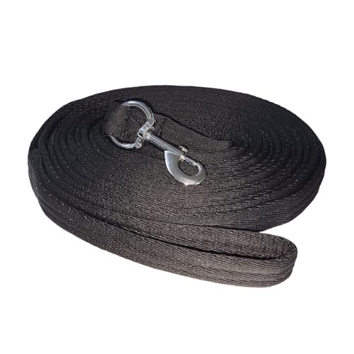 Brama-West Softlonge Pferd - Longierleine mit Handschlaufe und Karabiner - ca. 8m (Schwarz) von Brama West