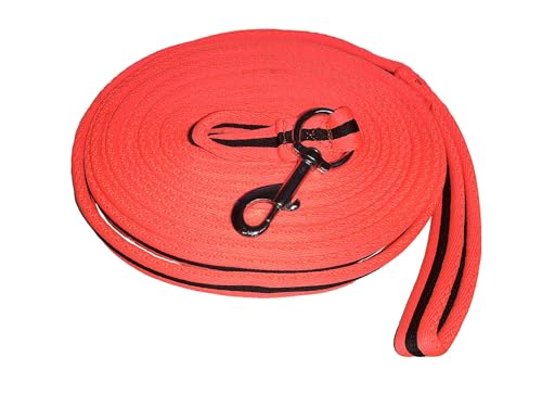 Brama West Softlonge Pferd - Longierleine mit Handschlaufe und Karabiner - ca. 8m - Neonorange von Brama West