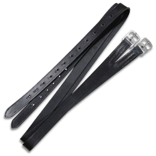 Brama West Steigbügelriemen aus Leder - 1 Paar - Bügelriemen - schwarz - 145cm Brama West Steigbügelriemen aus Leder - 1 Paar - Bügelriemen - schwarz - 145cm von Brama West