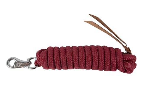 Brama-West Western Bodenarbeitseil - mit Bull-Snap & Lederklatsche - Westernrope - 4 Meter - Dunkelrot von Brama West