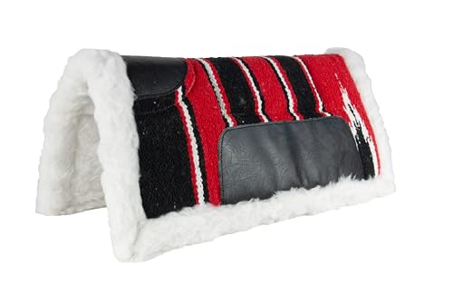 Brama West Westernpad Nikan - mit Webpelzrand stoßabsorbierend - Schwarz/Rot - Größe 60 x 60cm von Brama West