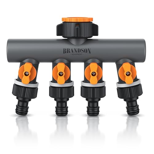 Brandson - Gartenschlauch Wasserverteiler 4 Fach - 4 Wege Verteiler Wasserhahn - Schlauchverteiler Gartenbewässerung - 3/4 Zoll - verstärkte Metallgewinden - Garten Wasserschlauch Brandson - Gartenschlauch Wasserverteiler 4 Fach - 4 Wege Verteiler Wasserhahn - Schlauchverteiler Gartenbewässerung - 3/4 Zoll - verstärkte Metallgewinden - Garten Wasserschlauch von Brandson