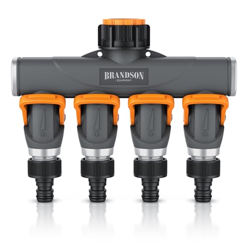 Brandson - Wasserverteiler 3/4 Zoll 4 Fach - 4 Wege Verteiler Wasserhahn - Schlauchverteiler Gartenbewässerung - verstärkte Metallgewinden - Garten Wasserschlauch Gartenschlauch Brandson - Wasserverteiler 3/4 Zoll 4 Fach - 4 Wege Verteiler Wasserhahn - Schlauchverteiler Gartenbewässerung - verstärkte Metallgewinden - Garten Wasserschlauch Gartenschlauch von Brandson