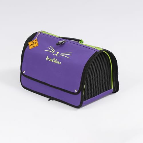Haustiertasche Transporttasche Haustier Tragetasche Katze Tragetasche Hund KatzenTransporttasche HundeTragetasche Haustiertragetasche Tragetasche, von Fluggesselschaften zugelassen, (Lila) von Brave Paws