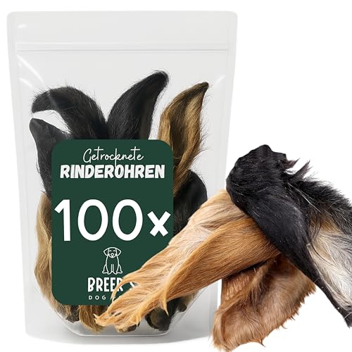BREERs Getrocknete Rinderohren mit Fell für Hunde 100 Stück Kausnack, Kauartikel, Hundeleckerli große Hunde, Knabberstange, Hunde Leckerlis mit Fell BREERs Getrocknete Rinderohren mit Fell für Hunde 100 Stück Kausnack, Kauartikel, Hundeleckerli große Hunde, Knabberstange, Hunde Leckerlis mit Fell von Hunde Helden