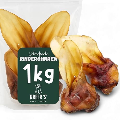 BREERs Getrocknete Rinderohren mit Muschel für Hunde 1 Kg aus eigener Deutscher Herstellung, Kauartikel für Groß & Klein von Hunde Helden