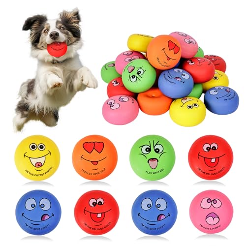 Breffima Quietschspielzeug für Hunde, mit lächelndem Gesicht, Latex, Gummi, Emoticon, interaktives Kauspielzeug für Welpenliebhaber, Geschenk für kleine, mittelgroße Haustiere, Welpen, Training, 6 Breffima Quietschspielzeug für Hunde, mit lächelndem Gesicht, Latex, Gummi, Emoticon, interaktives Kauspielzeug für Welpenliebhaber, Geschenk für kleine, mittelgroße Haustiere, Welpen, Training, 6 von Breffima