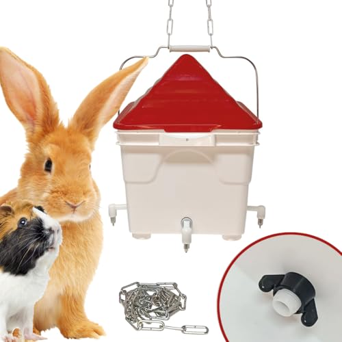 Breker Automatischer Kaninchen Tränkeeimer 8 Liter [ZUM AUFHÄNGEN] - Nippeltränke für Hamster, Hasen, Meerschweinchen & Kleintiere - ohne Standbeine - Schnelle Reinigung von Breker