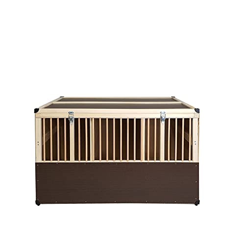 Breker Geflügel-Transportkiste Holz - 3 Abteile - 50er - Braun - 89 x 50 x 50 cm von Breker