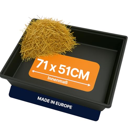 Breker Kunststoffwanne 60x80cm [geeignet als Kotwanne] 48 Liter Fassungsvolumen | Allzweckwanne | Plastikwanne | Schwarz von Breker