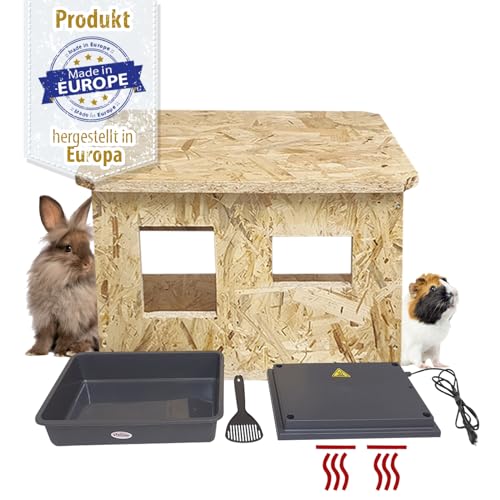 Breker Nager Haus/Kaninchen Haus/Kleintier Haus mit Wärmeplatte & Kotwanne -beheizbar von Breker