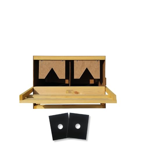 Hühnernest Legenest Abrollnest mit Einlegematten - Holz - 2 Abteilungen - gerade Hühnernest Legenest Abrollnest mit Einlegematten - Holz - 2 Abteilungen - gerade von Breker