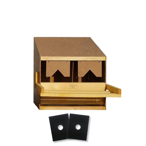 Hühnernest Legenest Abrollnest mit Einlegematten - Holz - 2 Abteilungen - schräg Hühnernest Legenest Abrollnest mit Einlegematten - Holz - 2 Abteilungen - schräg von Breker