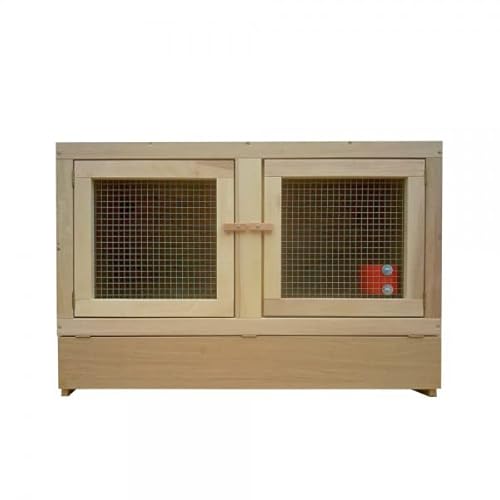 Kaninchenstall - Doppeltür mit Holzvorderfront - 100 x 80 - ohne Bodenrost von Breker