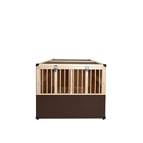 Kleintier-Transportbox aus Holz - 2 Abteilungen groß - je mit verschließbarem Innendeckel… von Breker