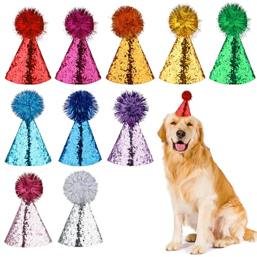 10 Stück Katzen-Geburtstagshut, Partyhüte für Hunde, mehrfarbig, Mini-Partyhüte für Stofftiere, verstellbare Stirnbänder, Geburtstagshüte für Urlaub, Hochzeit, Welpen, Kätzchen, Kostüm-Zubehör 10 Stück Katzen-Geburtstagshut, Partyhüte für Hunde, mehrfarbig, Mini-Partyhüte für Stofftiere, verstellbare Stirnbänder, Geburtstagshüte für Urlaub, Hochzeit, Welpen, Kätzchen, Kostüm-Zubehör von Bremorou