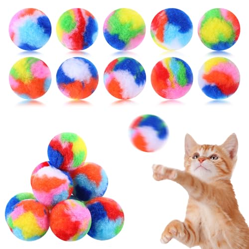 Bremorou 20 Stück Katzenspielzeug Ball Regenbogen 4 cm Filzbälle Katzen, Katzenbälle bunt, Filzkugeln katzenball Weich, Katzen Pompon, für Innenbereich zum Fangen von Training Bremorou 20 Stück Katzenspielzeug Ball Regenbogen 4 cm Filzbälle Katzen, Katzenbälle bunt, Filzkugeln katzenball Weich, Katzen Pompon, für Innenbereich zum Fangen von Training von Bremorou