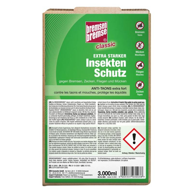 Bremsenbremse® Insektenschutz Bag-in-Box classic 3000 ml extra starker Insektenschutz von Bremsenbremse