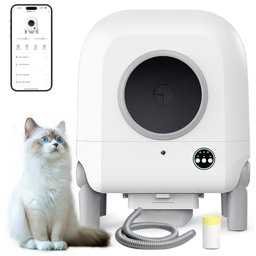 Automatische Selbstreinigende Katzentoilette Geruchsbeseitigung und APP-Steuerung, Ideal für Mehrkatzenhaushalte Weiß Automatische Selbstreinigende Katzentoilette Geruchsbeseitigung und APP-Steuerung, Ideal für Mehrkatzenhaushalte Weiß von BrezoShield