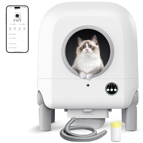 Automatische Selbstreinigende Katzentoilette mit Smarter App-Steuerung - Geruchsentfernung, Sicherheitsfunktionen, ideal für Mehrkatzenhaushalte, Weiß Automatische Selbstreinigende Katzentoilette mit Smarter App-Steuerung - Geruchsentfernung, Sicherheitsfunktionen, ideal für Mehrkatzenhaushalte, Weiß von BrezoShield