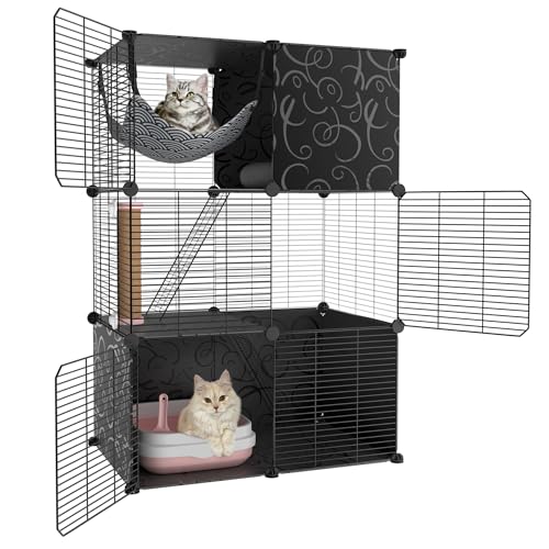 BriSunshine Katzenkäfige Innen, 3 Etagen Katzenkäfig Gehege, DIY Metalldraht Katzenkiste Laufstall Haus Zwinger Condo Villa mit Katzentoilette, Geeignet für Frettchen, Chinchilla, Hamster BriSunshine Katzenkäfige Innen, 3 Etagen Katzenkäfig Gehege, DIY Metalldraht Katzenkiste Laufstall Haus Zwinger Condo Villa mit Katzentoilette, Geeignet für Frettchen, Chinchilla, Hamster von BriSunshine