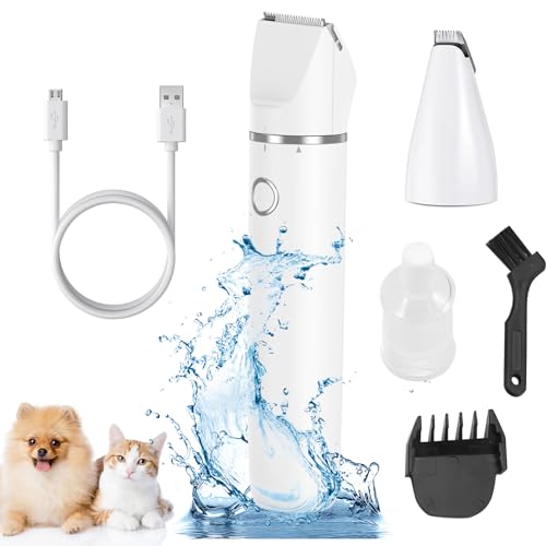 Brifit 2 IN 1 Leise Hundeschermaschine, IPX7 Wasserdicht Schermaschine Katze mit 2 Trimmerkopf, Elektrische Hund Katzen Haarschneider, Aufladbar Pfotentrimmer für Hunde Augen, Ohren, Gesicht, Körper Brifit 2 IN 1 Leise Hundeschermaschine, IPX7 Wasserdicht Schermaschine Katze mit 2 Trimmerkopf, Elektrische Hund Katzen Haarschneider, Aufladbar Pfotentrimmer für Hunde Augen, Ohren, Gesicht, Körper von Brifit