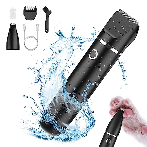 Brifit 2 in 1 Leise Hundeschermaschine, Schermaschine Hund Katze mit 2 Messerkopf, IPX7 Pfotentrimmer für Hunde, Wiederaufladbar Elektrische Haarschneider für Hunde Katzen, Pfoten, Gesicht, Körpe Brifit 2 in 1 Leise Hundeschermaschine, Schermaschine Hund Katze mit 2 Messerkopf, IPX7 Pfotentrimmer für Hunde, Wiederaufladbar Elektrische Haarschneider für Hunde Katzen, Pfoten, Gesicht, Körpe von Brifit