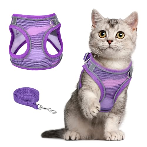 Brifit Katzengeschirr mit Leine Ausbruchsiche, Katzengeschirr Katzenleine mit Reflektierend Streifen & Atmungsaktiv Netzgewebe, Verstellbares Katze Brustgeschirr Softgeschirr für Katzen Kitten Hunde Brifit Katzengeschirr mit Leine Ausbruchsiche, Katzengeschirr Katzenleine mit Reflektierend Streifen & Atmungsaktiv Netzgewebe, Verstellbares Katze Brustgeschirr Softgeschirr für Katzen Kitten Hunde von Brifit