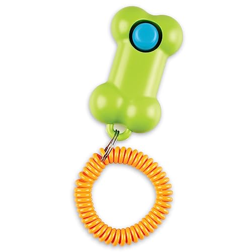 Brightkins Smarty Pooch Trainings-Clicker: Knochen, Trainings-Clicker für Hunde mit Flexibler Handgelenkschlaufe, Hundetraining und Verhaltenslösungen, 1 Stück von Brightkins