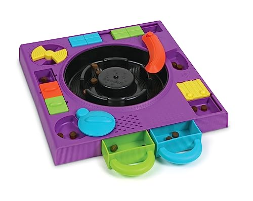 BrightKins DJ Doggo Puzzle-Futterspender, 2-in-1 Anti-Schling-Futternapf und interaktives Spielzeug, Rutschfester Puzzle-Futterspender für geistige Stimulation von Brightkins