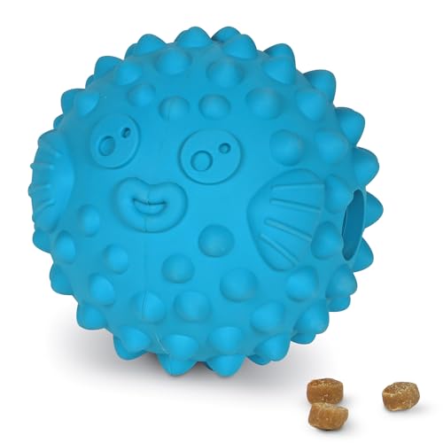 Brightkins Leckerli-Ball Großer Pufferfisch, Leckerli-Spender Hundespiel für große Hunde, interaktives Hundespiel für Langeweile, stimulierendes Gehirnspiel, Hundegeschenke, Hundespiel zum Geburtstag von Brightkins