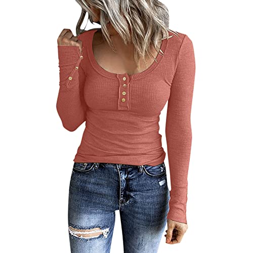 Basic Langarmshirt Damen mit Knopfleiste, Crop Tops Damen Langarm Weiß, Oberteile Eng Stretch T Shirts Langärmliges U-Ausschnitt Top Skims Athletisch Clean Girl Klamotten Solide Streetwear Lässige Basic Langarmshirt Damen mit Knopfleiste, Crop Tops Damen Langarm Weiß, Oberteile Eng Stretch T Shirts Langärmliges U-Ausschnitt Top Skims Athletisch Clean Girl Klamotten Solide Streetwear Lässige von Briskorry