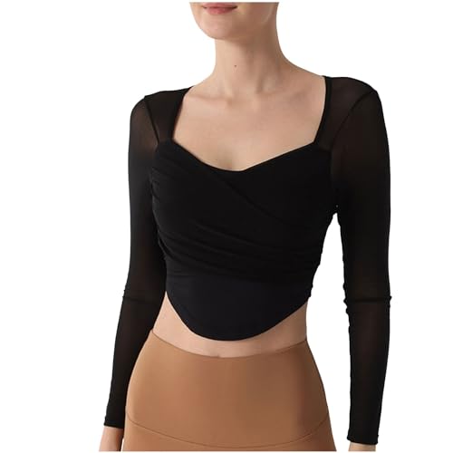 Briskorry Damen Langarmshirt Sport, Crop Tops Damen Y2K, Oberteil Enges Bauchfreie Tshirts V Ausschnitt Langärmliges Bluse Athletisches Y2K Unterziehshirt Klassische Solide Streetwear Lässige Briskorry Damen Langarmshirt Sport, Crop Tops Damen Y2K, Oberteil Enges Bauchfreie Tshirts V Ausschnitt Langärmliges Bluse Athletisches Y2K Unterziehshirt Klassische Solide Streetwear Lässige von Briskorry
