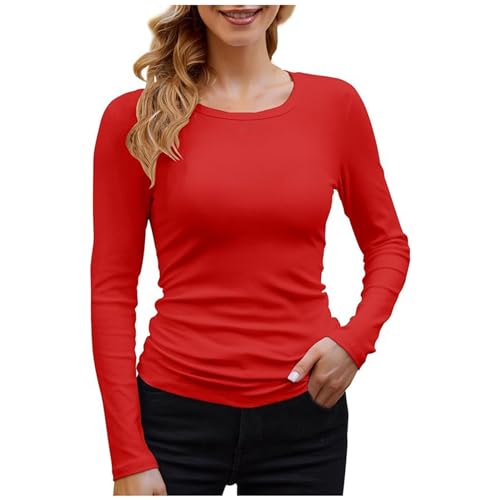 Briskorry Damen Langarmshirt Weiß, Crop Top Y2K, Oberteile Enges Stretch T-Shirts Rundhals Langärmelig Shirt Skims Elegant Clean Girl Klamotten Einfarbiger Klassischer Streetwear Lässig Briskorry Damen Langarmshirt Weiß, Crop Top Y2K, Oberteile Enges Stretch T-Shirts Rundhals Langärmelig Shirt Skims Elegant Clean Girl Klamotten Einfarbiger Klassischer Streetwear Lässig von Briskorry