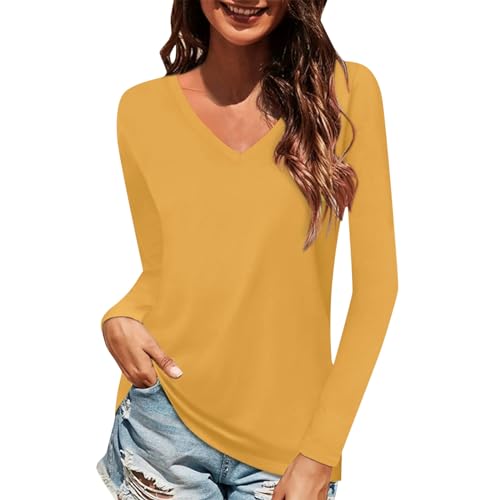 Briskorry Langarm Shirts Damen, Crop Top Damen Y2K, Oberteile Slim Fit Stretch T Shirts V Ausschnitt Longsleeve Shirt Skims Athletisches Unterziehshirt Solide Basic Streetwear Lässiger Briskorry Langarm Shirts Damen, Crop Top Damen Y2K, Oberteile Slim Fit Stretch T Shirts V Ausschnitt Longsleeve Shirt Skims Athletisches Unterziehshirt Solide Basic Streetwear Lässiger von Briskorry