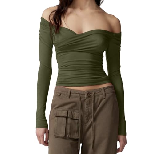 Briskorry Long Sleeve Shirt Women Skims, Crop Tops Damen Y2K, Oberteil Eng Stretch T Shirts Langarm Schulterfrei Shirt Skims Sexy Stockholm Style Clothes Basic Einfarbige Streetwear Freizeit Briskorry Long Sleeve Shirt Women Skims, Crop Tops Damen Y2K, Oberteil Eng Stretch T Shirts Langarm Schulterfrei Shirt Skims Sexy Stockholm Style Clothes Basic Einfarbige Streetwear Freizeit von Briskorry