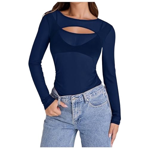 Briskorry Longsleeve Damen Sport, Crop Top Y2K, Oberteile Dehnbar Slim Fit T-Shirts Langärmelig Rund Ausschnitt Shirt Skims Athletisch Clean Girl Klamotten Mesh Einfarbiges Streetwear Freizeit Briskorry Longsleeve Damen Sport, Crop Top Y2K, Oberteile Dehnbar Slim Fit T-Shirts Langärmelig Rund Ausschnitt Shirt Skims Athletisch Clean Girl Klamotten Mesh Einfarbiges Streetwear Freizeit von Briskorry