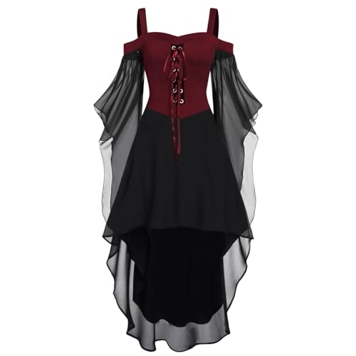 Briskorry Mittelalter Kleid Damen, Renaissance Kleid Damen Grün, Gotischen Kleid Mesh Vintage Maxikleider Trompetenärmel Gesmokte Taille Partykleider Schulterfrei Frabblock Prinzessin Kostüm Cosplay Briskorry Mittelalter Kleid Damen, Renaissance Kleid Damen Grün, Gotischen Kleid Mesh Vintage Maxikleider Trompetenärmel Gesmokte Taille Partykleider Schulterfrei Frabblock Prinzessin Kostüm Cosplay von Briskorry