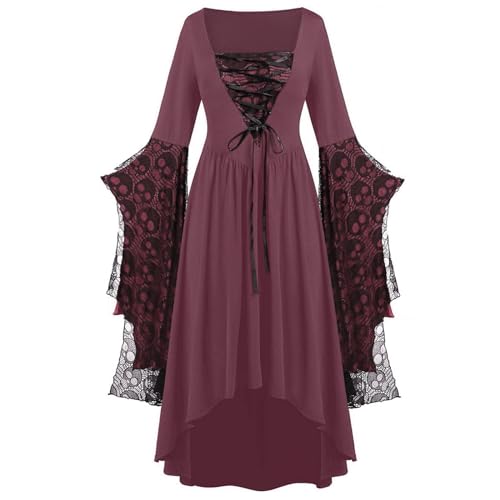 Briskorry Mittelalter Kleid Damen, Renaissance Kleidung Damen, Gotischen Kleider Vintage Spitze Maxikleid Gesmokte Taille Trompetenärmel Partykleid Schulterfrei Frabblock Cottagecore Kleid Party Briskorry Mittelalter Kleid Damen, Renaissance Kleidung Damen, Gotischen Kleider Vintage Spitze Maxikleid Gesmokte Taille Trompetenärmel Partykleid Schulterfrei Frabblock Cottagecore Kleid Party von Briskorry