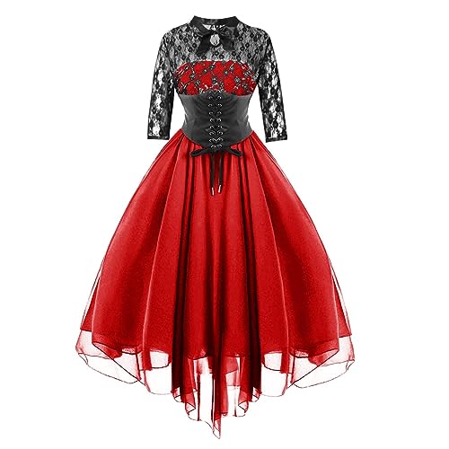 Briskorry Mittelalter Kostüm Damen, Renaissance Kleid Damen Lang, Gotischen Kleid Mesh Retro Maxikleid Gesmokte Taille Trompetenärmel Partykleider Frabblock Schulterfrei Viktorianisches Kleider Party Briskorry Mittelalter Kostüm Damen, Renaissance Kleid Damen Lang, Gotischen Kleid Mesh Retro Maxikleid Gesmokte Taille Trompetenärmel Partykleider Frabblock Schulterfrei Viktorianisches Kleider Party von Briskorry