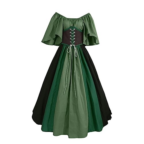 Briskorry Mittelalter Kostüm Damen, Renaissance Kleid Mädchen, Gothiches Kleid Spitzen Retro Maxikleider Trompetenärmel Gesmokte Taille Partykleider Frabblock Off Shoulder Cottagecore Kleider Party Briskorry Mittelalter Kostüm Damen, Renaissance Kleid Mädchen, Gothiches Kleid Spitzen Retro Maxikleider Trompetenärmel Gesmokte Taille Partykleider Frabblock Off Shoulder Cottagecore Kleider Party von Briskorry