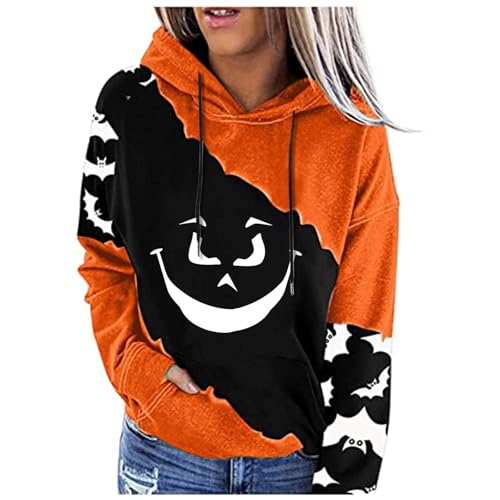 Briskorry Oversized Hoodie Damen, Kapuzenpullover Damen Rosa, Hoodies Langen Ärmeln Kapuze Kapuzensweat Loose Casual Pullis Modern Bedruckte Strickjacke Bequemer Fitness Bluse Halloween Briskorry Oversized Hoodie Damen, Kapuzenpullover Damen Rosa, Hoodies Langen Ärmeln Kapuze Kapuzensweat Loose Casual Pullis Modern Bedruckte Strickjacke Bequemer Fitness Bluse Halloween von Briskorry