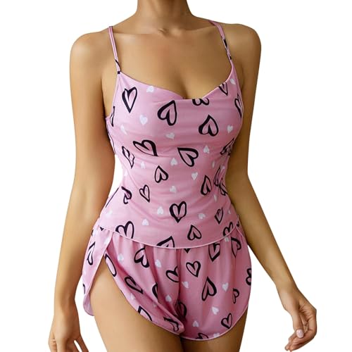 Briskorry Pyjama Damen, Schlafanzug Mädchen Kurz, Schlafanzüge Zweiteiliger Shorty Nachtwäsche V Ausschnitt Sexy Cami Sleepshirt und Schlafshort Nightwear Casual Kuschelig Bodysuit Bedruckt Halloween Briskorry Pyjama Damen, Schlafanzug Mädchen Kurz, Schlafanzüge Zweiteiliger Shorty Nachtwäsche V Ausschnitt Sexy Cami Sleepshirt und Schlafshort Nightwear Casual Kuschelig Bodysuit Bedruckt Halloween von Briskorry