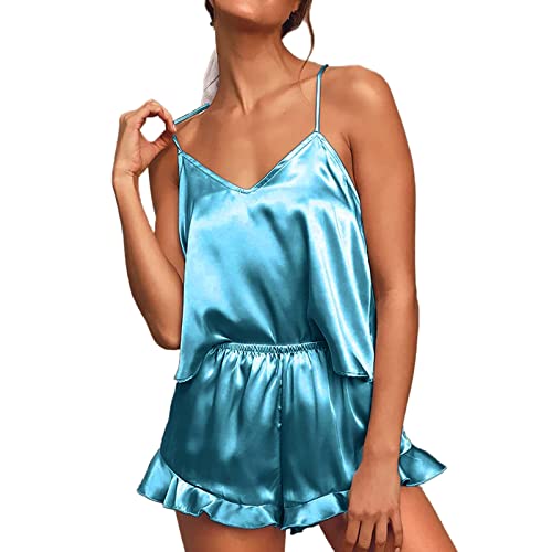 Briskorry Shorty Pyjama Damen, Kurzer Schlafanzug Damen, Pyjama Set Zweiteiler Kurz Nachtwäsche Reizvolle V-Ausschnit Spaghetti-Träge Shirt und Kurze Hose Hausanzug Freizeit Bodysuit Einfarbiges 2024 Briskorry Shorty Pyjama Damen, Kurzer Schlafanzug Damen, Pyjama Set Zweiteiler Kurz Nachtwäsche Reizvolle V-Ausschnit Spaghetti-Träge Shirt und Kurze Hose Hausanzug Freizeit Bodysuit Einfarbiges 2024 von Briskorry