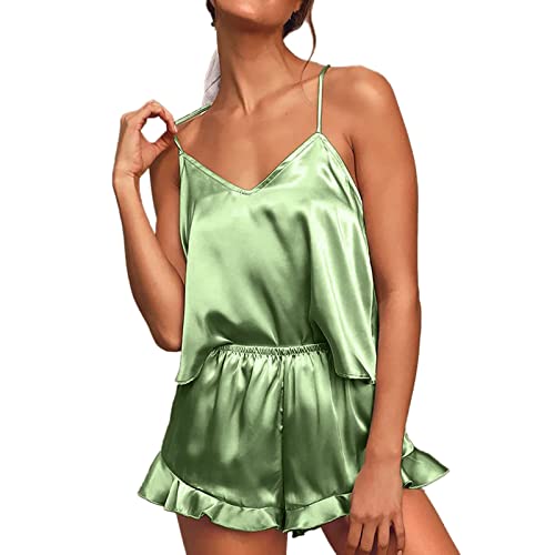 Briskorry Shorty Pyjama Damen, Kurzer Schlafanzug Damen, Pyjama Set Zweiteiler Kurz Nachtwäsche Reizvolle V-Ausschnit Spaghetti-Träge Shirt und Kurze Hose Hausanzug Freizeit Bodysuit Einfarbiges 2024 Briskorry Shorty Pyjama Damen, Kurzer Schlafanzug Damen, Pyjama Set Zweiteiler Kurz Nachtwäsche Reizvolle V-Ausschnit Spaghetti-Träge Shirt und Kurze Hose Hausanzug Freizeit Bodysuit Einfarbiges 2024 von Briskorry